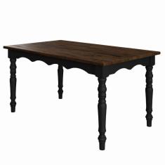 Imagem de Mesa de Madeira Maciça com Pés Torneados Preta