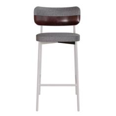 Imagem de Banqueta Alloa Fixa com 4 Pés 50 X 44,7 X 163,5cm com 1 Unidade Cinza/Café/Branco Epoxi