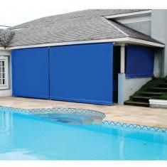 Imagem de Toldo Cortina Azul - 3,90m x 2,30m - kit completo