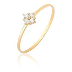 Imagem de Anel Delicado Diamantes Verdadeiros Em Ouro Puro 18k As502 - Maehler J