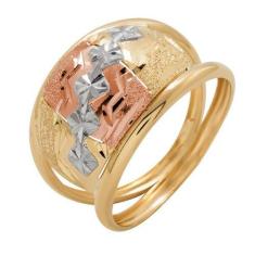 Imagem de Anel de Ouro 18K Tricolor Fascino - Meu Anel