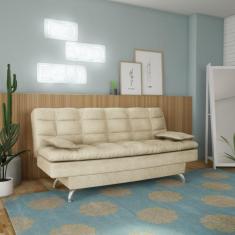 Imagem de Sofá-Cama 3 Lugares Casal Excelencia Suede Velvet Bege
