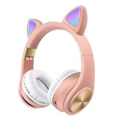 Imagem de Fone Orelha de Gato Rosa Wireless com LED Fashion Ear Cat M1