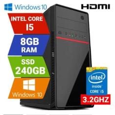 Imagem de Pc Desktop Computador cpu Intel Core i5 8GB ssd 240GB Windows 10 hdmi