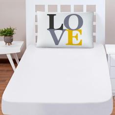 Imagem de Jogo De Lençol Solteiro Soft 2 Peças Cama Fronha Love Amor