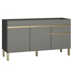 Imagem de Balcão Gabinete Para Pia Sem Tampo 150cm Lina K02 Gris - Mpozenato