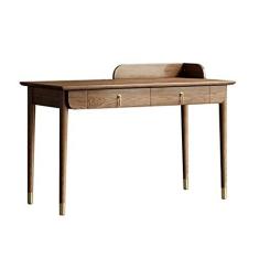Imagem de Mesa de computador Mesa de madeira de cinzas simples 1,2m 1,4m de madeira para escritório em casa escrita estudando PC Estação de trabalho com gaveta dupla e defletor de canto Mesa de trabalho para ho