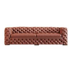 Imagem de Sofá 4 Lugares Gênova 280cm Couro Conhaque G58 - Gran Belo