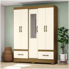 Imagem de Guarda Roupa Casal 05 Portas 02 Gavetas Chale Briz Nature Off White