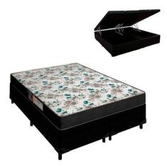 Imagem de Cama Box Com Baú Queen E Colchão Veneza D33 24cm Preto - Portobel