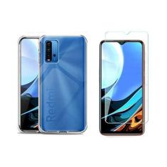 Imagem de Capa Anti Shock Compatível Xiaomi Redmi 9T 6.53", Capa Anti-Impacto, Transparente + Película Vidro