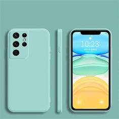 Imagem de Capas quadradas de silicone líquido para Samsung S22 S21 S20 FE Plus Note 10 20 Ultra A32 A42 A52S A72 A53 A13 5G Capa macia à prova de choque, ciano, para Note 20 Ultra