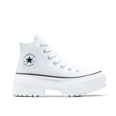 Imagem de Converse Tênis feminino Chuck Taylor All Star com salto plataforma à prova d'água, Branco/Preto/Garça, 41