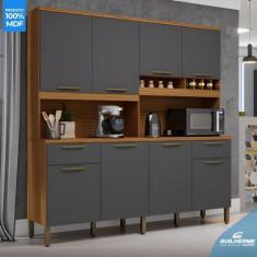 Imagem de Armário De Cozinha 8 Portas 2 Gavetas 100% Mdf Cabernet Prime - Rio Do