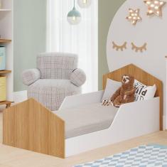 Imagem de Cama Montessoriana Com Colchão Infantil Branco Nature Casinha Permóbili