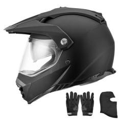 Imagem de Capacete de motocicleta OUMURS Full Face Dual Sport Matte Black XXL