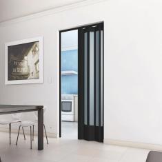 Imagem de Porta Sanfonada de PVC 210x84cm Translúcida BCF Preto