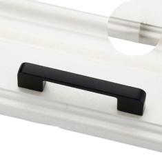 Imagem de peça puxadores de alumínio preto para móveis de cozinha armário penteadeira puxadores, 96mm