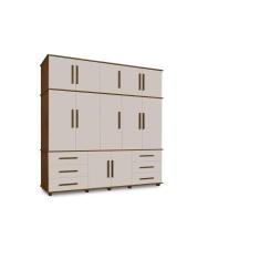 Imagem de Guarda Roupa Lisboa Triplex Casal 5 Portas 6 Gavetas com Maleiro Luapa Móveis