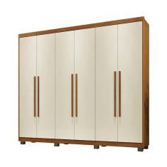 Imagem de Guarda Roupa Casal 6 Portas 4 Gavetas Verona Benetil Móveis Cinamomo/Off White