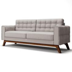 Imagem de Sofá 180 Cm 3 Lugares Sandero B-309 Veludo Bege Claro - Domi