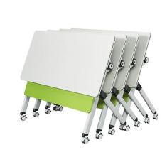 Imagem de Mesas de Conferência Mesa De Conferência Dobrável De Madeira De 4 Pacotes, Mesa De Computador De Escritório De Armazenamento Portátil, Mesa De Treinamento De Seminário De Sala De Reuniões Grande E Mod