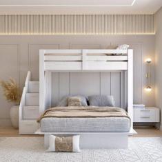 Imagem de Beliche Casal Family Star Plus Casatema Branco