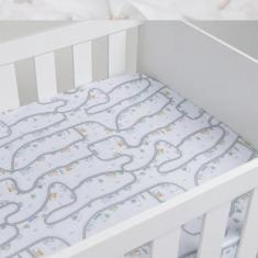 Imagem de Lençol Avulso Com Elástico Para Berço Americano Bebê Estampado Papi