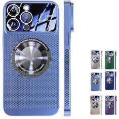 Imagem de Capa de telefone com resfriamento de janela grande galvanizada, para 15 capas de resfriamento magnético /1026 (Color : Blue, Size : For iPhone15PRO)