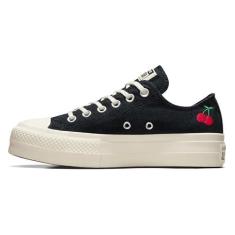 Imagem de Converse Tênis feminino Chuck Taylor All Star Lift, preto/garça/vermelho, 36