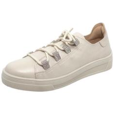 Imagem de Tenis Feminino Casual Conforto Couro Strass CACCI