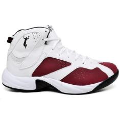 Imagem de Tênis De Basquete Dunk Adrenaline Branco, Preto E Bordo - Six Street, 