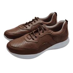 Imagem de Tênis Cano Curto Couro de Carneiro Conhaque-Feminino