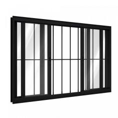 Imagem de Janela De Alum nio De Correr 120x150cm 4 Folhas Com Grade Luc