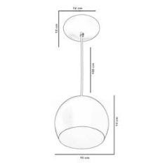 Imagem de Lustre Pendente Bola Pequena Alumínio 15cm New Cobre
