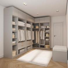 Imagem de Guarda-roupa Modulado de Canto 10 Peças 9 Portas Jade Cabecasa Madeiramadeira Cinza Urbano