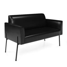 Imagem de Sofá Namoradeira 2 Lugares Pé de Ferro Preto para Sala Marisa Corano Preto D03 - D'Rossi