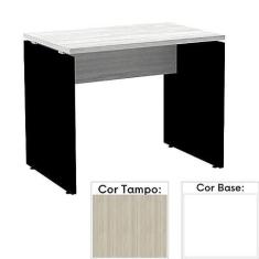 Imagem de Mesa de Escritório Pé Painel Pe25 em Mdp 90 x 60 cm Cor Nogueira Casablanca e Base Branca