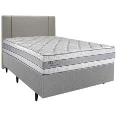 Imagem de Cama Box Casal Com Cabeceira Herval Alba, Molas Ensacadas, 65X138x188