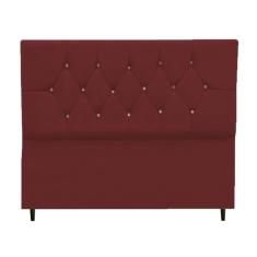 Imagem de Cabeceira Estofada Cama Box King 195 cm Geovana Suede Bordô