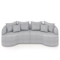 Imagem de Sofá 3 Lugares 230cm Orgânico Quito K04 Bouclê Cinza - Mpozenato