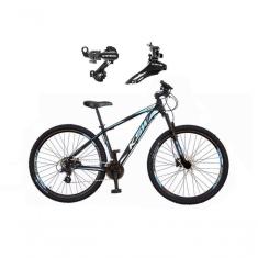 Imagem de Bicicleta Aro 29 Ksw Xlt Alumínio 24v Câmbios Shimano Garfo Suspensão - Preto/azul Tam.17