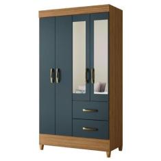 Imagem de Guarda Roupas Solteiro Com Espelho 4 Portas 2 Gavetas Mobi Nature / Gr