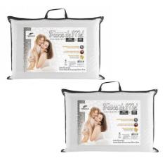 Imagem de Kit com 2 Travesseiros Baixo Macio - 10cm - Fibrasca