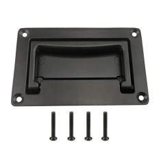 Imagem de YUDTKK Puxador embutido de liga de zinco, puxador de recipiente, puxador de porta embutido preto, 10 cm, 1 pacote