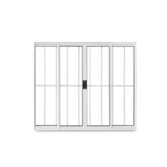 Imagem de Janela de Correr Abertura Central Exclusiva 4 Folhas Grade Vidro Liso 100x120cm CRV Portas e Janelas Branco