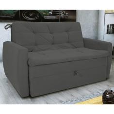 Imagem de Sofá Cama Para Sala De Estar Dingle Suede Cinza