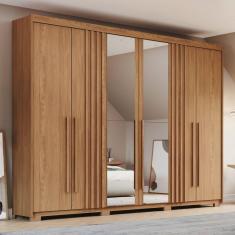 Imagem de Guarda-Roupa Norton 06 Pts. C/ Espelho Nature - Henn
