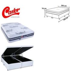 Imagem de Conjunto Cama Box Baú Casal King + Colchão Castor Silver Star Tecnoped