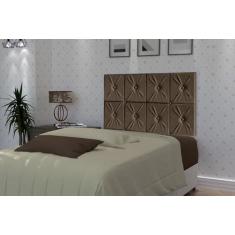 Imagem de Painel De Cama Box Botão Solteiro 0,90 Elegance Cor Marrom - Comprar M